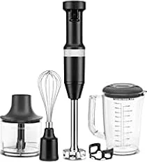 KitchenAid Mixeur Plongeant Classic, Vitesse Variable 8250–11600 RPM, Mélange, Mixe, Émulsionne & Écrase, Bras Amovible, Pichet 700ml Sans BPA, Matte Black