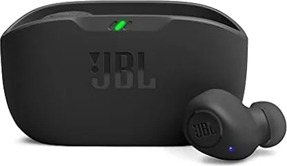 JBL Wave Buds Écouteurs Intra-Auriculaires sans Fil, Résistance à l'Eau IP54 et IPX2, Basses Puissantes et Batterie à Autonomie de 32 heures, en Noir