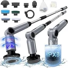 Homtronics Brosse Nettoyage Electrique,IPX8 Imperméable,5000mAh,sans Fil