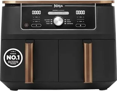 Ninja Foodi MAX Dual Zone Air Fryer, 2 Tiroirs, 9,5L, 6-en-1, Sans Huile