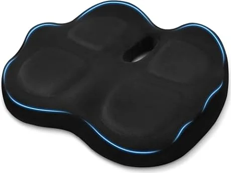 Retazly Coussin Coccyx Orthopédique, Coussin Chaise Bureau Ergonomique en Mousse à Mémoire de Forme, Coussin Sciatique Antidérapant pour Voiture, Bureau, Gaming, Noir