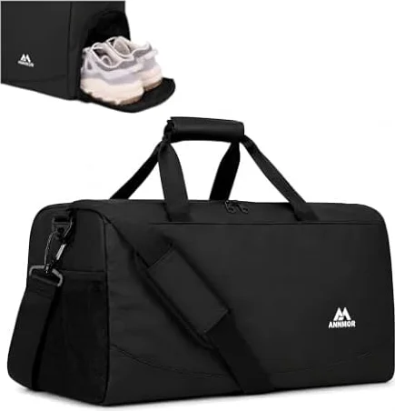 ANNMOR 57L Sac Sport Homme avec Compartiment à Chaussures et Poche Humide