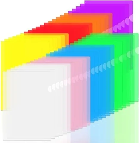 45 PCS Pochette Plastique A4,Dossiers en plastique transparent A4,Pochette Document 8 Couleurs Vives Transparent Plastique Sous Chemises pour Ranger et Classer Papiers, Documents.
