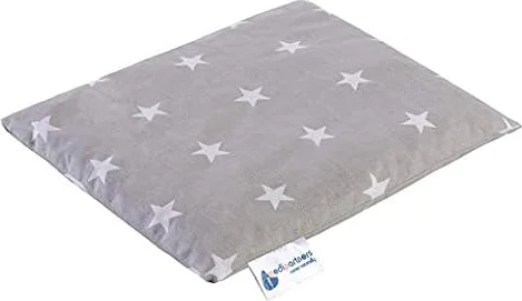 Medi Partners Bouillotte Noyau de Cerise Micro-onde Coussin Chauffant Micro Onde noyaux de cerise 20x25cm 500g 100% coton certifié Öko-Tex Chaleur thérapie par le froid de massage (Étoiles grises)