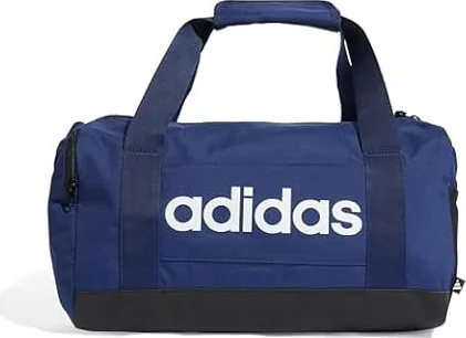 adidas Mixte Essentials Linear Duffel Bag Duffel Bag, Dark Blue/White, XS