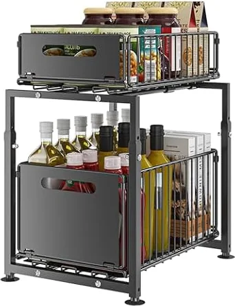 YunNasi Rangement sous Evier 2 Niveaux Organisateur de Cuisine