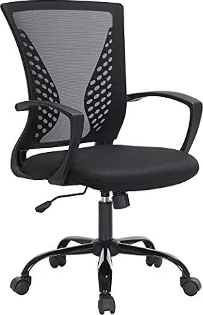 SONGMICS Fauteuil de Bureau en Toile, Chaise Ergonomique, pivotant