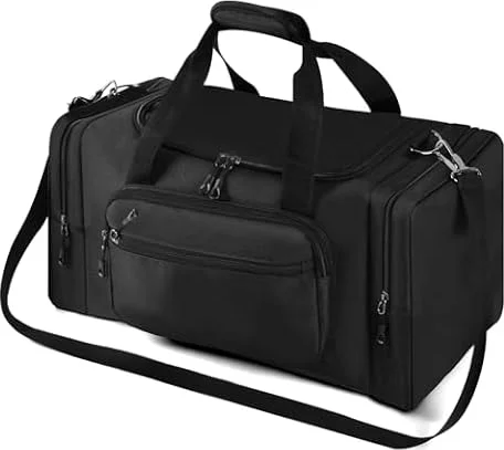 OSDUE Sac de Sport Homme Hydrofuge, 35L Sacs de Voyage Pliable de Grande Capacité, Sac a Dos Weekend avec Compartiments Chaussures et Humide, Duffel Bag pour Fitness, Les Sports de Plein air, Noir