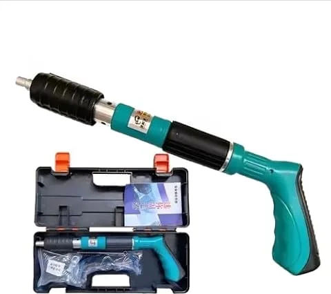 Pistolet à clouer manuel pour brique, béton, bois, acier portable et silencieux, design robuste, puissance réglable. Clou non inclus.