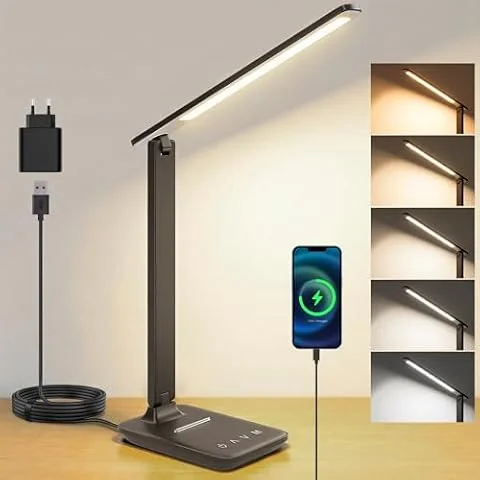 UPXNBOR Lampe de Bureau LED, Lampe de Table pour Lecture et Travail