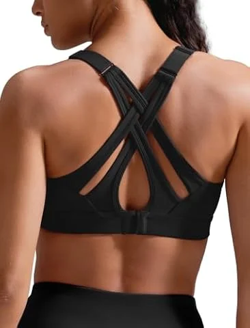 Yvette Soutiens-Gorge de Sport Femmes,réglable,Noir,M Grande Taille