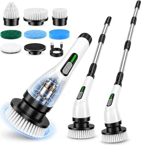 FYDEE Brosse de Nettoyage Électrique, 3000mAh, 7 Têtes, IPX7, Salle de Bain