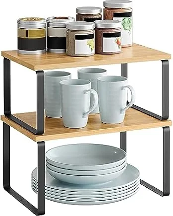 SONGMICS Rangements pour Placards de Cuisine, Lot de 2, Empilables