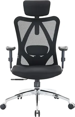 SIHOO M18 Chaise Ergonomique Bureau, Support Lombaire Réglables, Noir