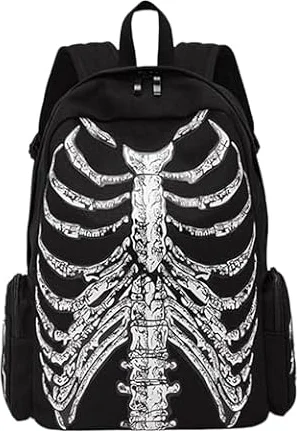 Générique Sac à dos gothique unique pour ordinateur portable avec poche intégrée idéal école études (Black, One Size)