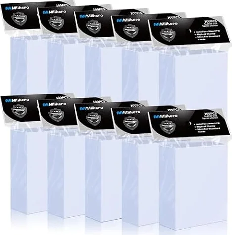 Mlikero 1000 Sleeves Carte Souple, Card Sleeve Slive de Protection Carte pour Cartes à Collectionnerr, Cartes de Sport, 66 x 91 mm