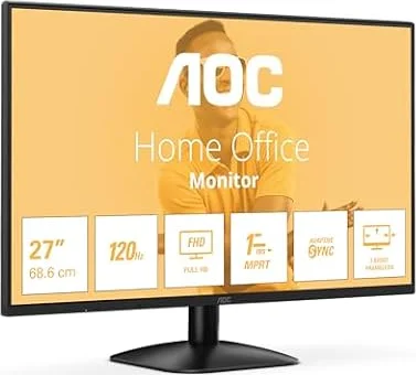 AOC Moniteur 27B31H 27 Pouce 120Hz IPS Dalle, 4ms GtG, (1920x1080 HDMI 1x 1.4) Noir