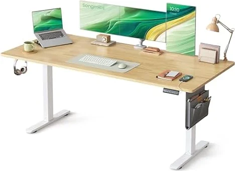 SONGMICS Bureau Électrique Assis-Debout Réglable, 180 x 80 x (72-120) cm
