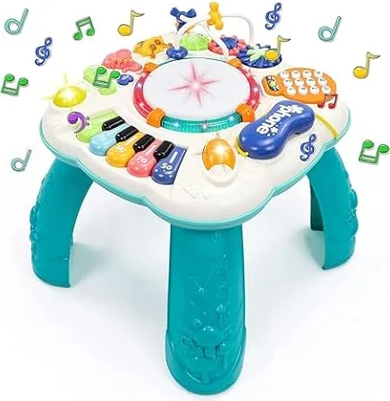 Table d'Activité Bébé Musicale 6 en 1 - Jouet Bebe 1 an Piano