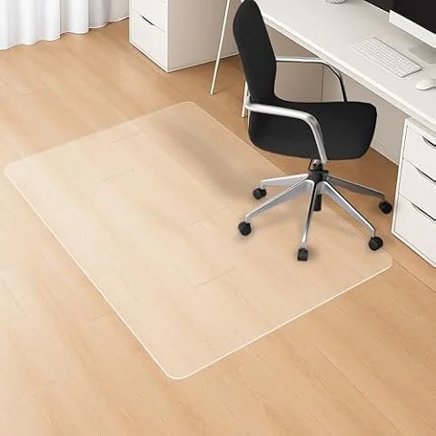 HOMEK Tapis Chaise de Bureau, 90x120cm Grand Tapis Transparent en PVC