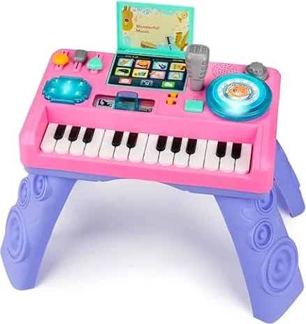 Jouet Musical Bebe 3 6 9 12 18 Mois, Table de Mixage DJ avec Piano, Table Activité Bébé Platine DJ Jeux Musique Enfant 1 2 3 an, Cadeau Naissance Anniversaire Fille Garcon 1 2 3 Ans