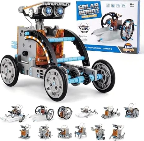 Robot Solaire 13 en 1 STEM - Jouet éducatif avec 190 pièces - pour Enfants garçons et Filles à partir de 8+ Ans - Jouet de Construction créatif pour la Science et la Technologie