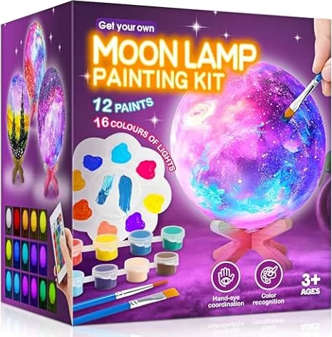 Toyzey Cadeau Fille 6 7 8 9 10 11 12 Ans,Créatifs Fille 9 10 11 12 Ans Kit Jouet Enfant 5 6 7 8 Ans Activites Manuelles pour Enfants de Peinture Lampe Lune Cadeau Anniversaire Enfant Garcon 6-12 Ans