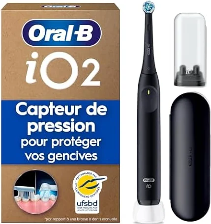 Oral-B Brosse à Dents Electrique iO 2, Brossette de Rechange, Noire