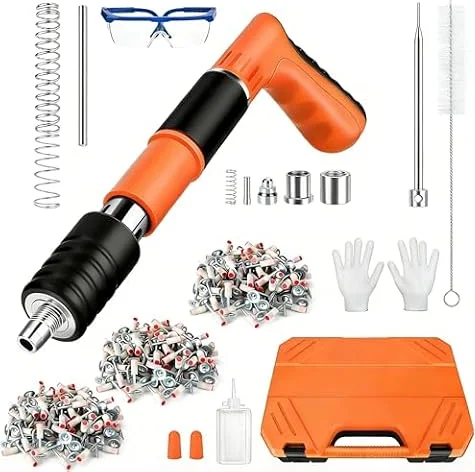 Cloueur Béton,Cloueuse Rivet Gun,avec 5 Niveaux de Réglable