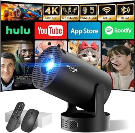 [Apps intégrées & 2026 Upgraded] Vidéoprojecteur avec WiFi 6 et Bluetooth