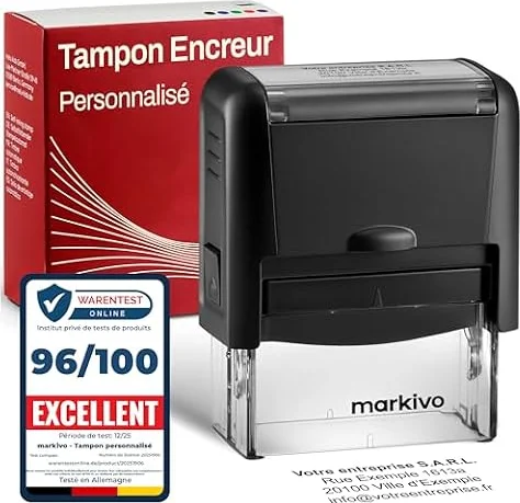 Tampon Encreur Personnalisable Professionnel, 38x14mm, max. 4 Lignes (M)
