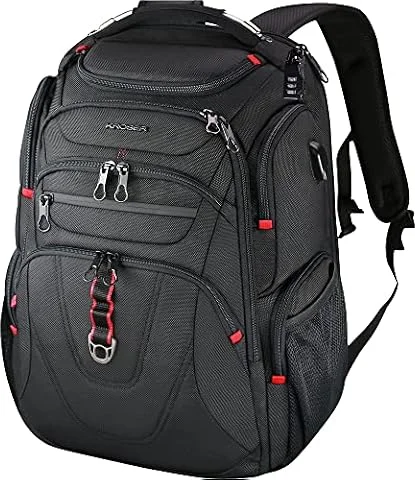 KROSER Sac à Dos pour Ordinateur Portable 17.3" XL, avec Poches RFID et Port USB, Sac à Dos Imperméable pour Voyage/Université/Affaires/Collège/Hommes/Femmes Laptop Backpack