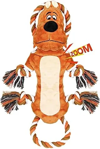 Iokheira Jouet Chien Indestructible, Jouets interactif Chien, Peluche pour Chien, Jouet à mâcher en avec Bruit intégré, Cadeau de Noël, adapté aux Petits, Moyens et Grands Chiens