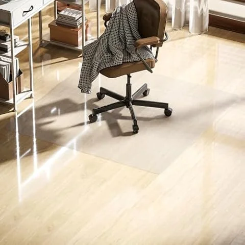 HOMCOM Tapis de Chaise de Bureau 120x120cm Rectangulaire Transparent