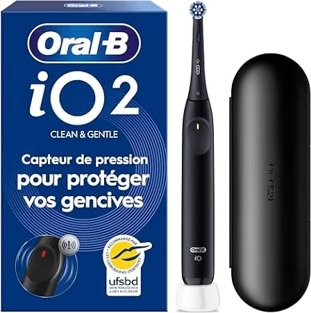Oral-B Brosse à Dents Electrique iO 2 avec 1 Brossette de Rechange, Noire