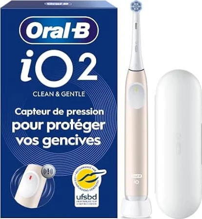 Oral-B Brosse à Dents Electrique iO 2 avec 1 Brossette de Rechange, Rose