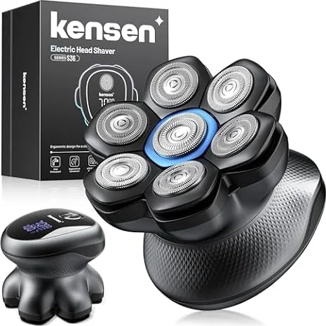 kensen Rasoir Tete Chauve Homme 7D Tondeuse Crane Chauve 90 Min d'Autonomie