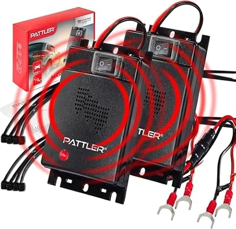 PATTLER Boîtier Anti Martre Voiture - Répulsif Ultrason Anti Fouine Voiture - Protection Efficace du Compartiment Moteur Installation Simple et Rapide Connexion 12V - 2 Unités
