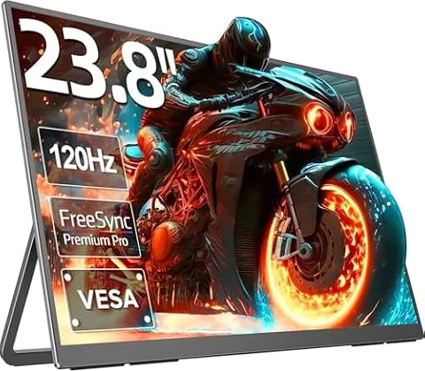 UPERFECT 23.8 Pouces 120Hz QLED Écran de Jeu Portable, 0.1ms FHD 1080