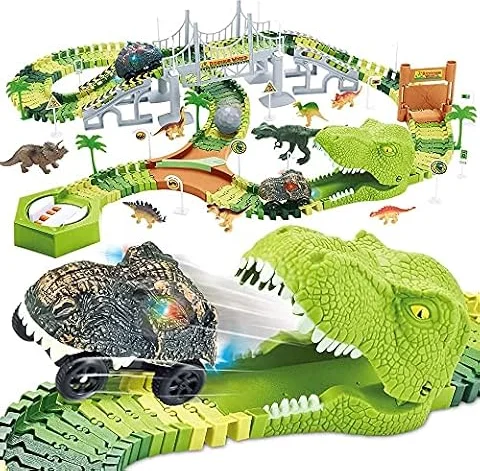 Mini Tudou Course Jouets Dinosaure 174 PCS Figurines de Dinosaures Voitures